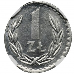 DESTRUKT, 1 złoty 1985 - NGC MS64 - eliptyczny krążek