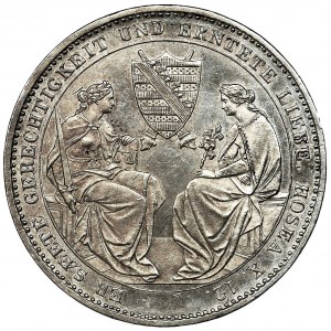 Germany, Saxony, Friedrich August II, Posthumous Thaler Dresden 1854 - SEGEN, RARE