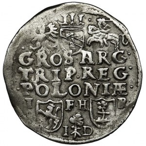 Zygmunt III Waza, Trojak Poznań 1596 - data na awersie - RZADSZY