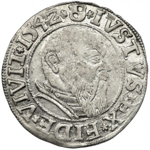 Prusy Książęce, Albrecht Hohenzollern, Grosz Królewiec 1542 - podwójne R