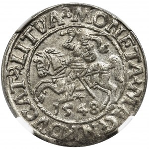 Sigismund II August, Halfgroat Vilnius 1548 - NGC MS63 - L/LITVA