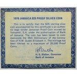 Jamaica, Elizabeth II, 25 dollars London 1978 - 25th anniversary of the coronation Elizabeth