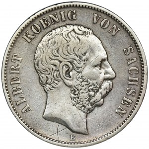 Germany, Saxony, Albert, 5 mark Dresden 1876 E