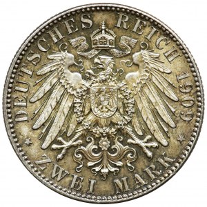 Germany, Saxony, Friedrich August III, 2 mark Muldenhütten 1909