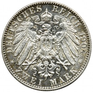 Niemcy, Saksonia, Jerzy, 2 marki pośmiertne Muldenhütten 1904 E
