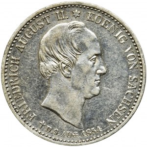 Germany, Saxony, Friedrich August II, 1/3 posthumous thaler Dresden 1854