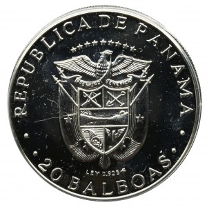 Panama, 20 balboas 1975 - Simon Bolivar - PROOF