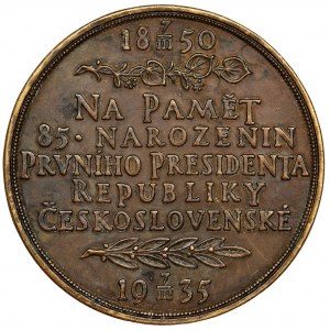 Czechosłowacja, 85 rocznica urodzin Prezydenta T.G.Masaryka, Medal 1935