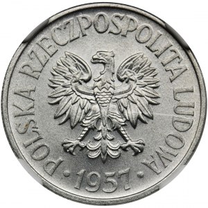 50 groszy 1957 - NGC MS65 - SKRĘTKA