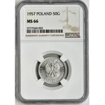 50 groszy 1957 - NGC MS66