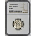 Piłsudski, 2 złote 1934 - NGC MS61