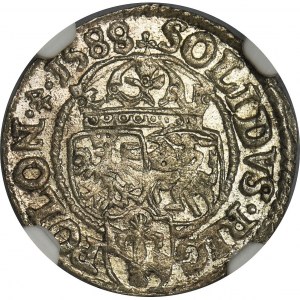 Zygmunt III Waza, Szeląg Olkusz 1588 - NGC MS63