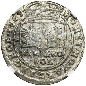 Jan II Kazimierz, Tymf Bydgoszcz 1665 AT - SALVS - NGC MS64 - WYŚMIENITY