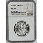 2 złote 1959 Jagody - NGC MS67 - PIĘKNE - najrzadszy rocznik