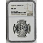 5 złotych 1959 Rybak - NGC MS67