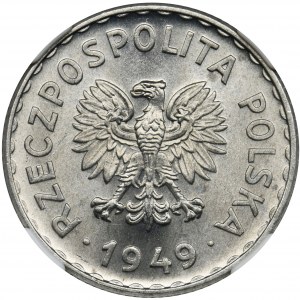 1 złoty 1949 Aluminium - NGC MS66