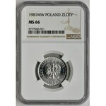 1 złoty 1981 - NGC MS66