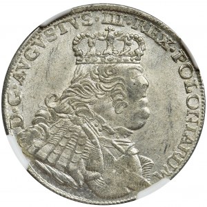 Augustus III of Poland, 1/4 Thaler Leipzig 1754 EC - NGC MS62