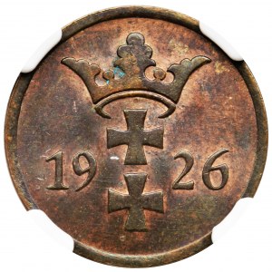 Free City of Danzig, 2 pfennig 1926 - NGC MS64 BN