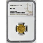 Free City of Danzig, 5 pfennig 1932 - NGC MS65