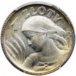 Kobieta i kłosy, 1 złoty 1924 - PCGS MS62