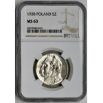 Piłsudski, 5 złotych 1938 - NGC MS63