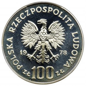 PRÓBA, 100 złotych 1978 Adam Mickiewicz - PCGS SP68