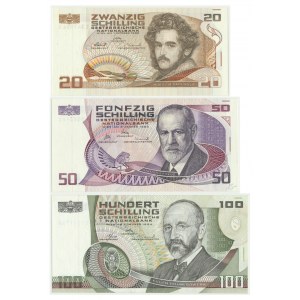Austria, Set of 20,50,100 schillings 1984-1986 (3 pcs.)