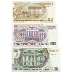 Austria, Set of 20,50,100 schillings 1984-1986 (3 pcs.)