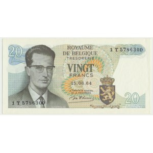 Belgium, 20 francs 1964