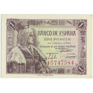 Spain, 1 peseta 1945