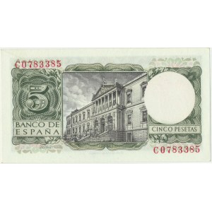 Spain, 5 pesetas 1954