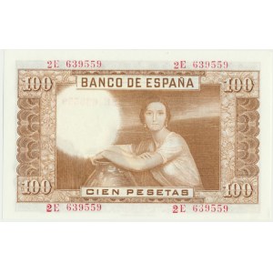 Spain, 100 pesetas 1953