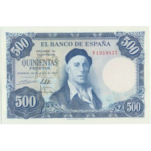 Hiszpania, 500 peset 1954