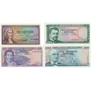 Islandia, Zestaw 10-500 koron 1961 (4 szt.)