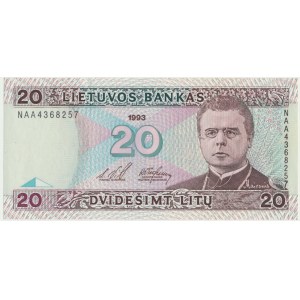 Lithuania, 20 litas 1993