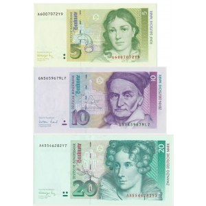 Germany, Set of 5 - 20 marks 1991-99 (3pcs.)