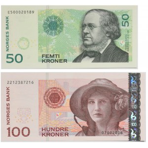 Norwegia, Zestaw 50,100 koron 2006-08 (2 szt.)