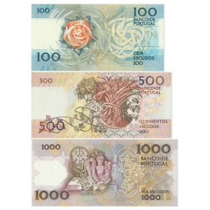 Portugal, Set of 100-1.000 escudos 1987-89 (3 pcs.)