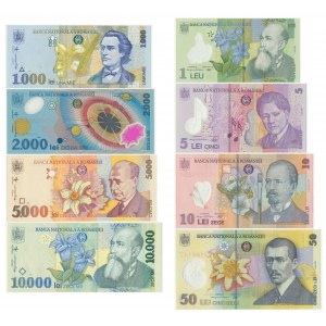 Romania, Set od 1-10.000 lei 1998-2005 (8 pcs.)