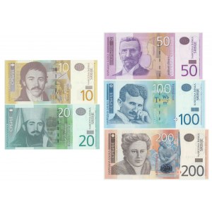 Serbia, Set of 10-200 dinars 2005-11 (5pcs.)