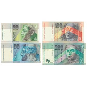 Słowacja, Zestaw 20-200 koron 1993-2006 (4 szt.)