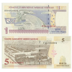 Turkey, Set of 1-5 lirs 2005 (2 pcs.)