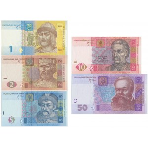 Ukraine, Set of 1-50 hryvna 2005-06 (5 pcs.)