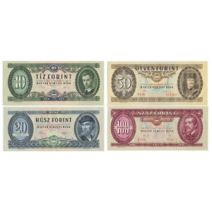 Węgry, Zestaw 10-100 forintów 1975-89 (4 szt.)