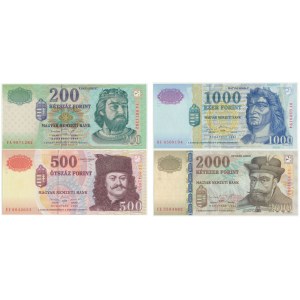 Węgry, Zestaw 200-2.000 forintów 1998 (4 szt.)