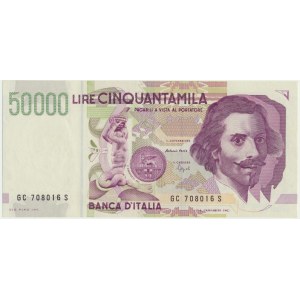 Włochy, 50.000 lirów 1992