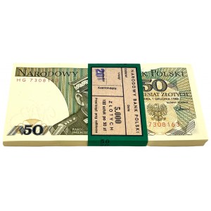 Paczka bankowa 50 złotych 1988 - HG - 100 sztuk