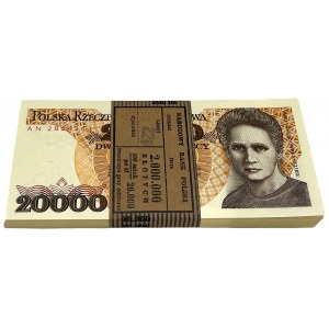 Paczka bankowa 20.000 złotych 1989 - AN - 100 sztuk - RZADKA