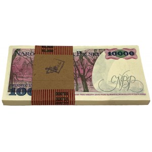 Paczka bankowa 10.000 złotych 1988 - AG - 100 sztuk - RZADKA